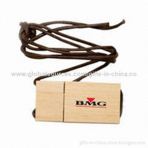Wooden 64GB USB Flash Drive, Free Logo Cost, Uses Branded A Grade Microchips
